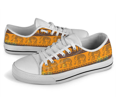 Elephant Aztec White Bottom Low Top Shoes