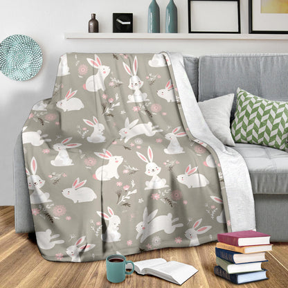 Rabbit Pattern Print Design RB03 Fleece Blanket