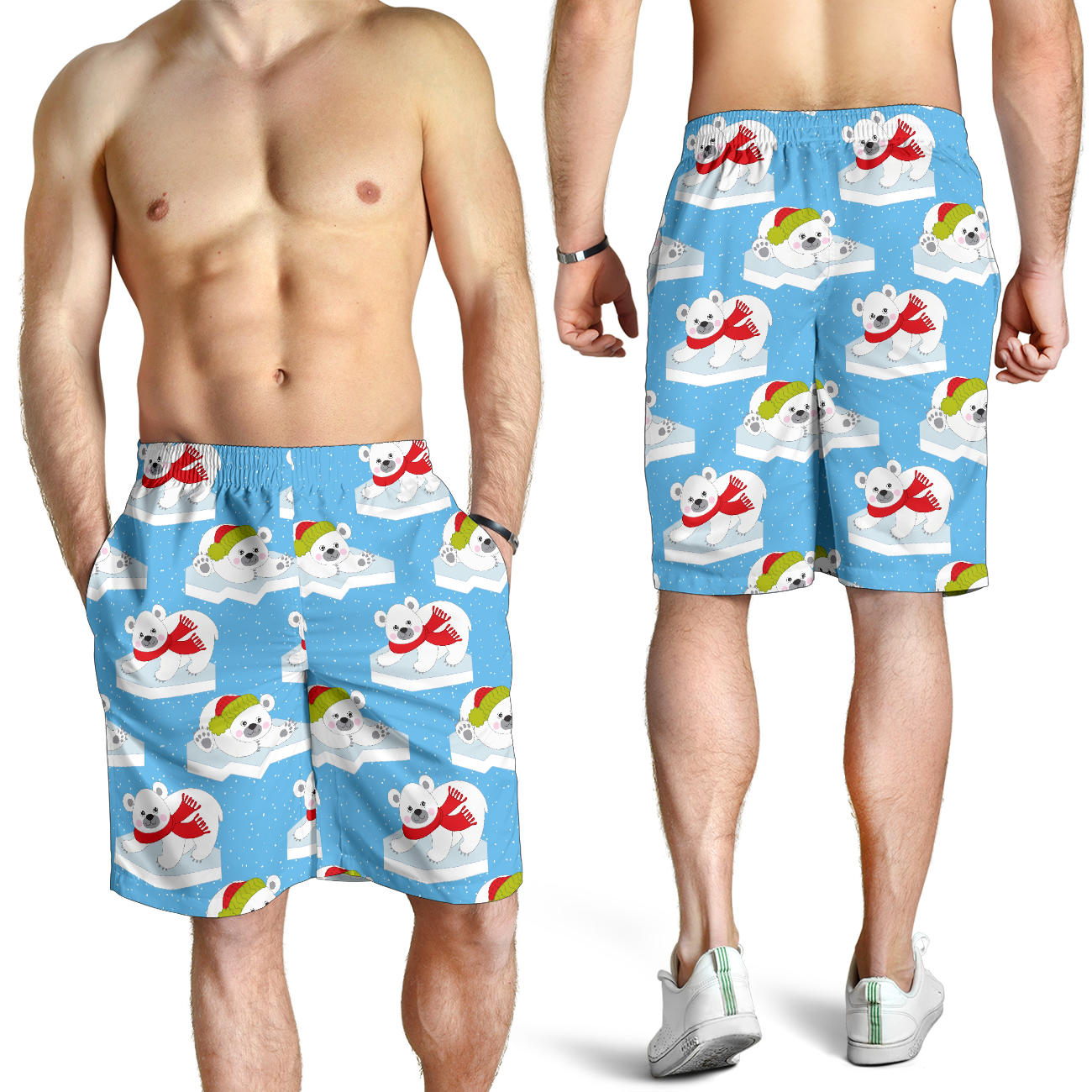 Polar Bear Pattern Print Design PB06 Mens Shorts