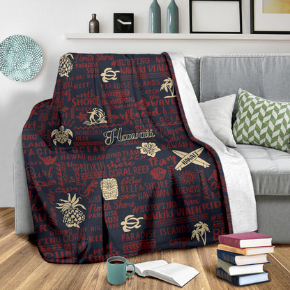 Hawaiian Themed Pattern Print Design H017 Fleece Blanket