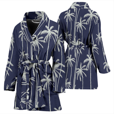 Palm Tree Pattern Print Design PT06 Women Bathrobe