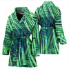 Palm Leaves Pattern Print Design PL02 Women Bathrobe