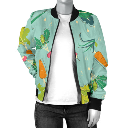 Radish Pattern Print Design A01 Women's Bomber Jacket