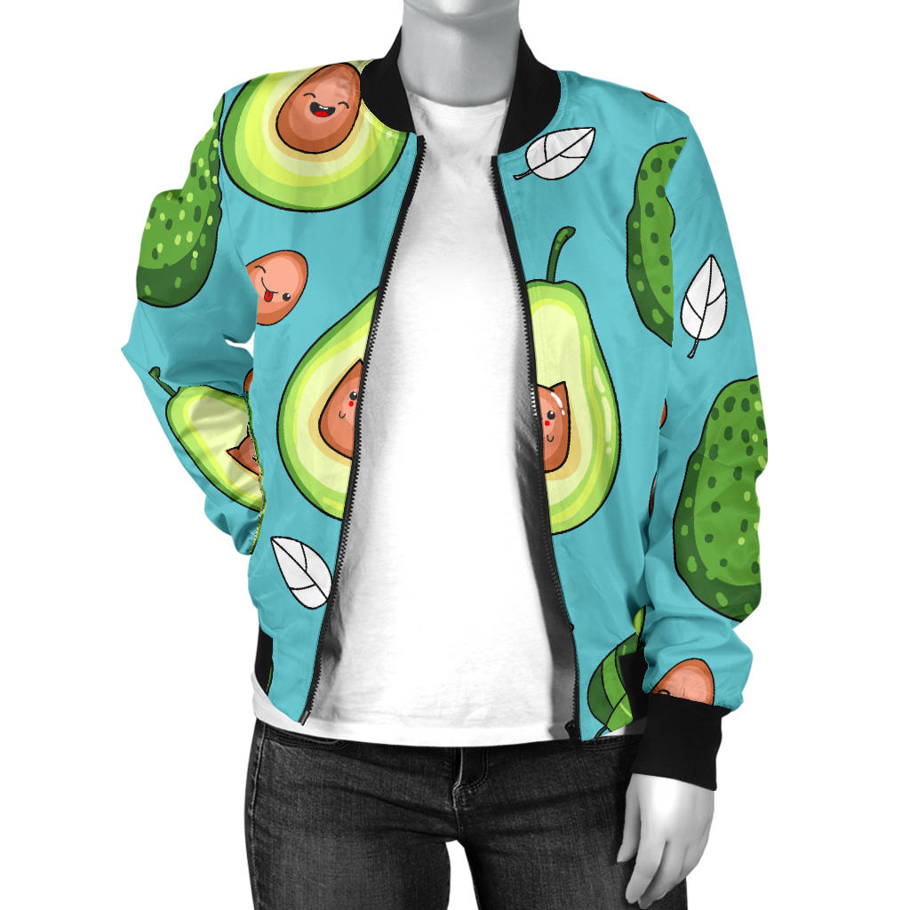 Avocado Pattern Print Design AC05 Women Bomber Jacket