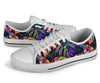 Neon Color Tropical Palm Leaves White Bottom Low Top Shoes