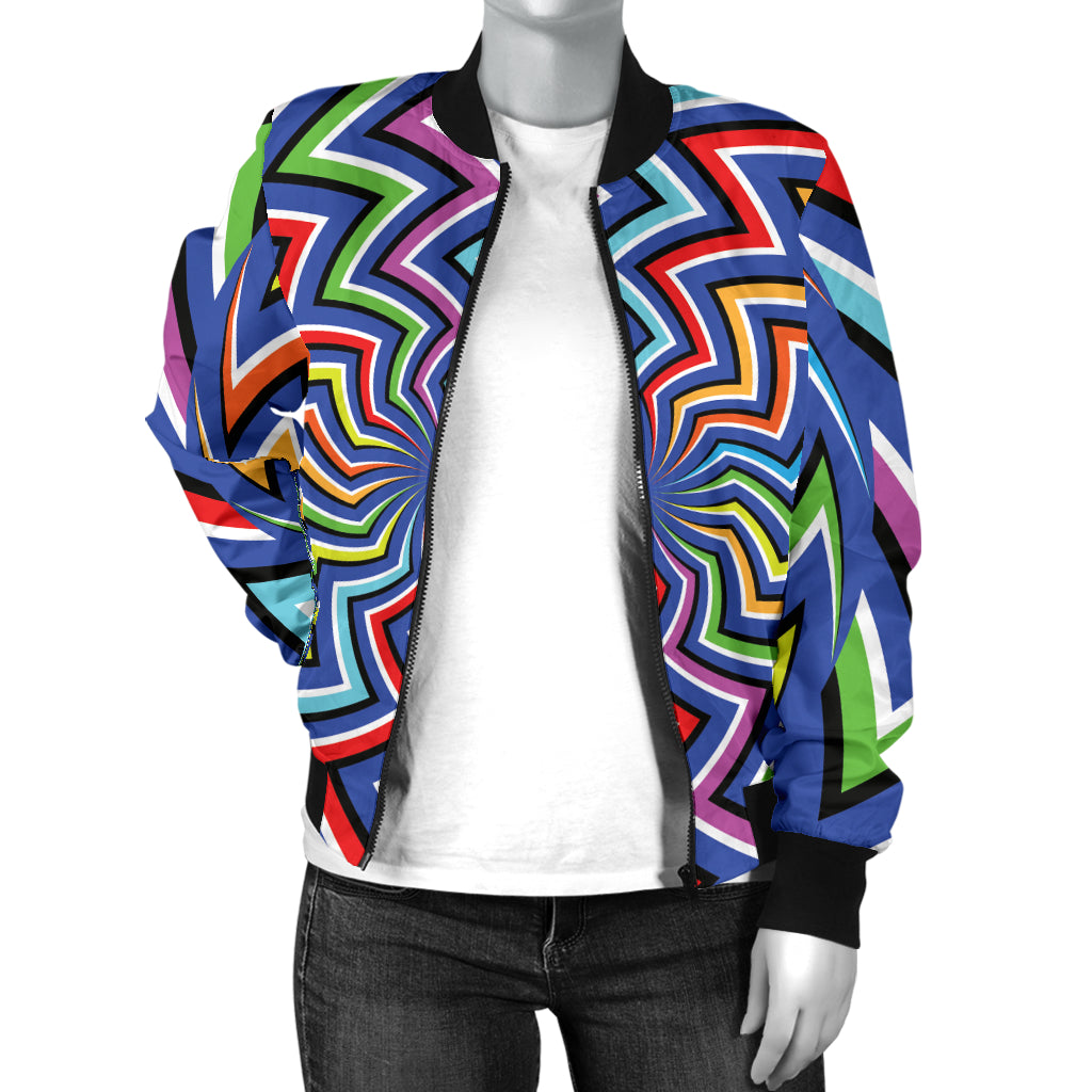 Optical illusion Pattern Print Design A02 Women's Bomber Jacket
