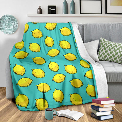Lemon Pattern Print Design LM04 Fleece Blanket