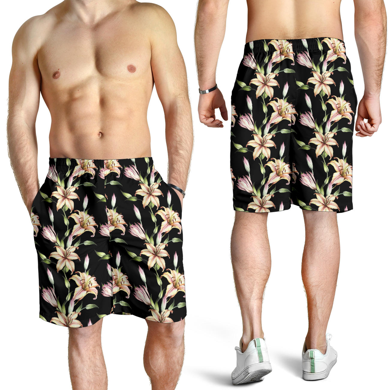 Lily Pattern Print Design LY05 Mens Shorts