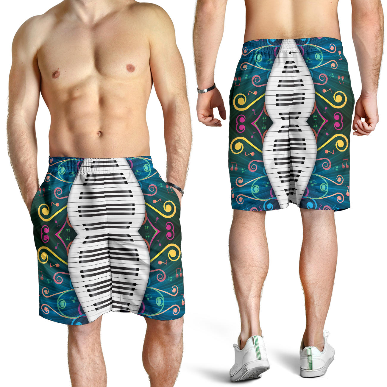Piano Pattern Print Design 01 Mens Shorts