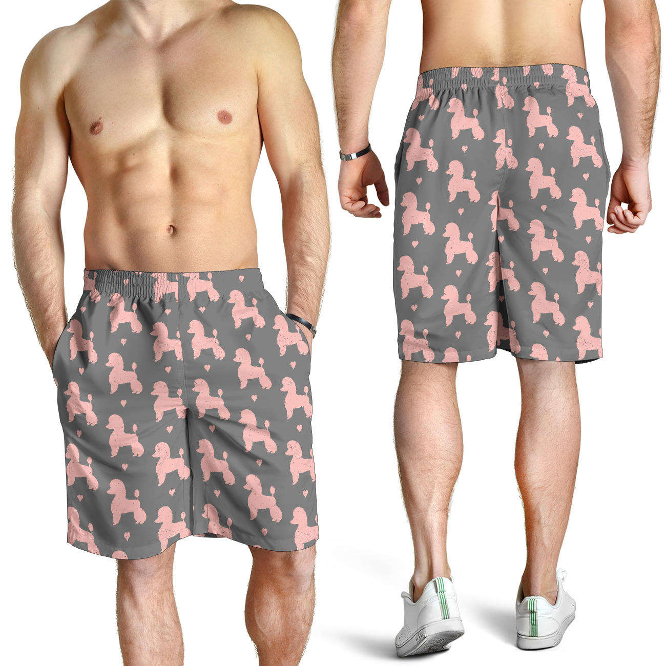 Poodle Pattern Print Design A02 Mens Shorts