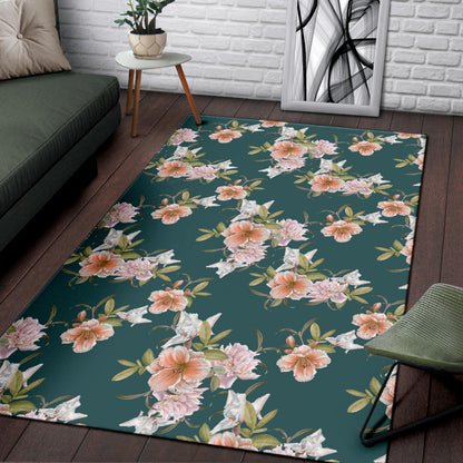 Iris Pattern Print Design IR01 Area Rugs