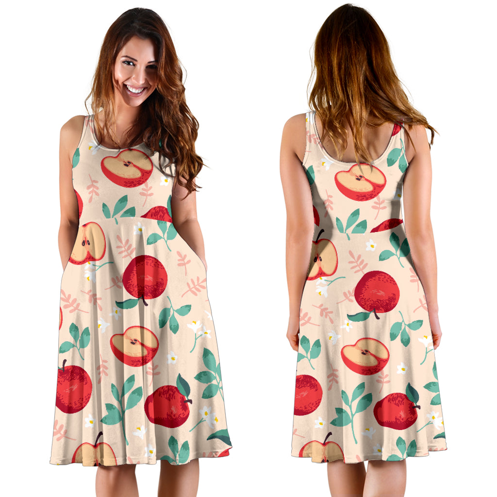 Apple Pattern Print Design AP06 Midi Dress