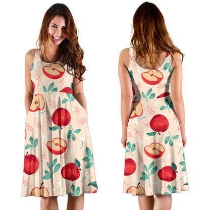 Apple Pattern Print Design AP06 Midi Dress