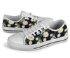 Daisy Pattern Print Design DS07 White Bottom Low Top Shoes