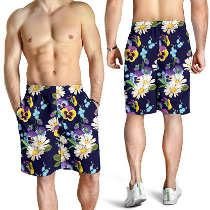 Pansy Pattern Print Design PS03 Mens Shorts