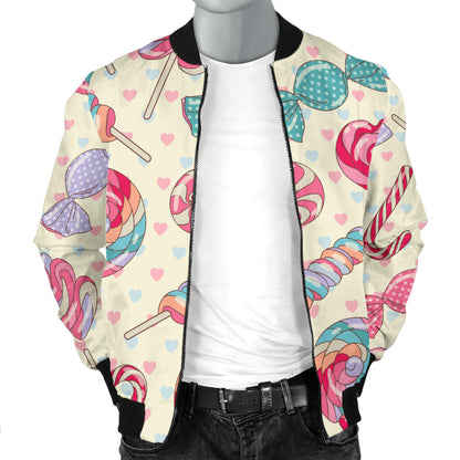 Candy Pattern Print Design CA04 Men Bomber Jacket