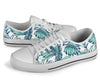 Pattern Tropical Palm Leaves White Bottom Low Top Shoes