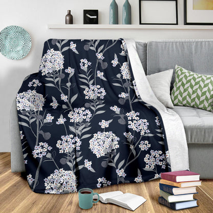 Hydrangea Pattern Print Design HD07 Fleece Blanket