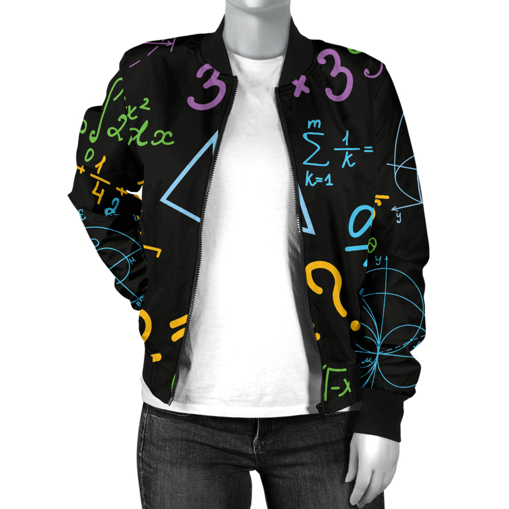Math Pattern Print Design 03 Women's Bomber Jacket