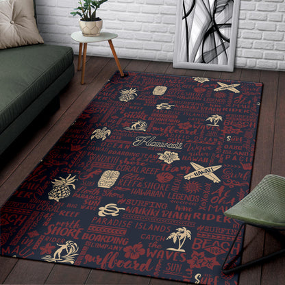 Hawaiian Themed Pattern Print Design H017 Area Rugs