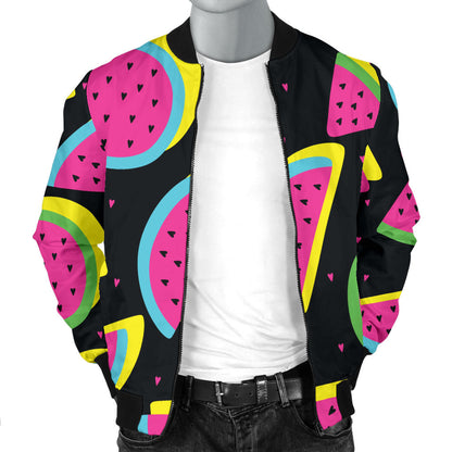Watermelon Pattern Print Design WM07 Men Bomber Jacket