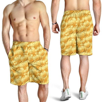 Dollar Pattern Print Design DO03 Mens Shorts