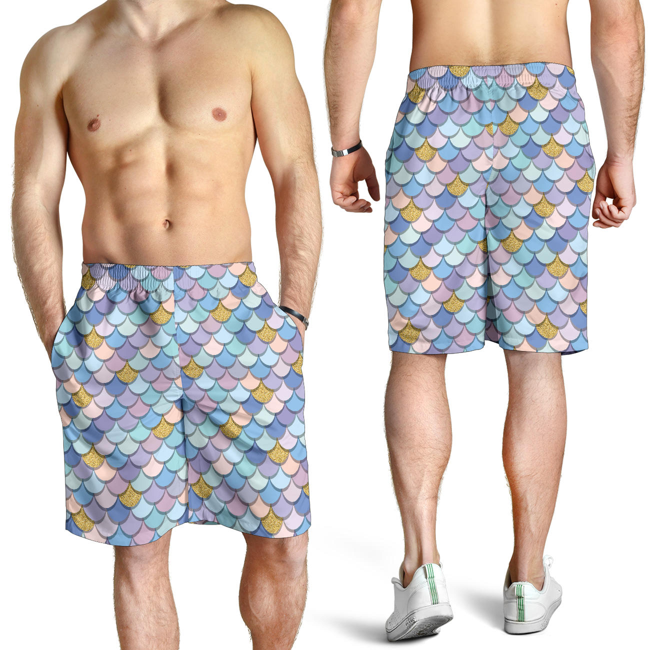 Mermaid Scales Pattern Print Design 05 Mens Shorts