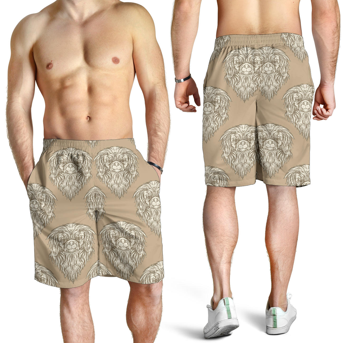 Pekingese Pattern Print Design A01 Mens Shorts