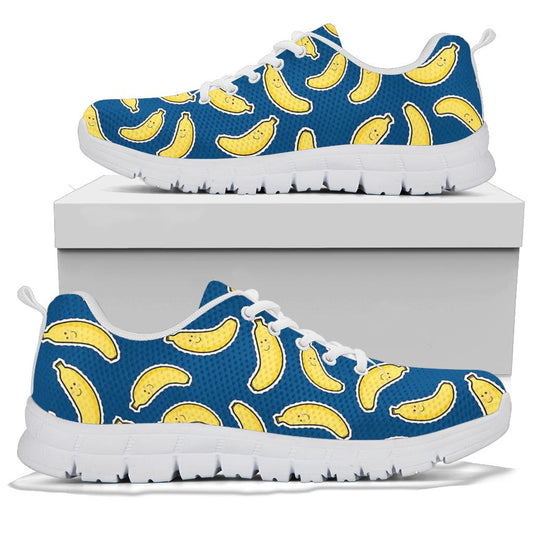 Banana Pattern Print Design BA03 Sneakers White Bottom Shoes