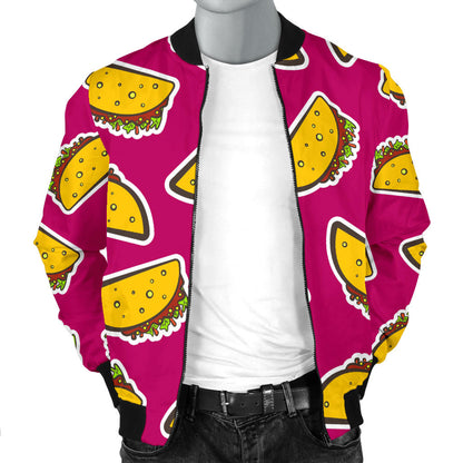 Taco Pattern Print Design TC01 Men Bomber Jacket