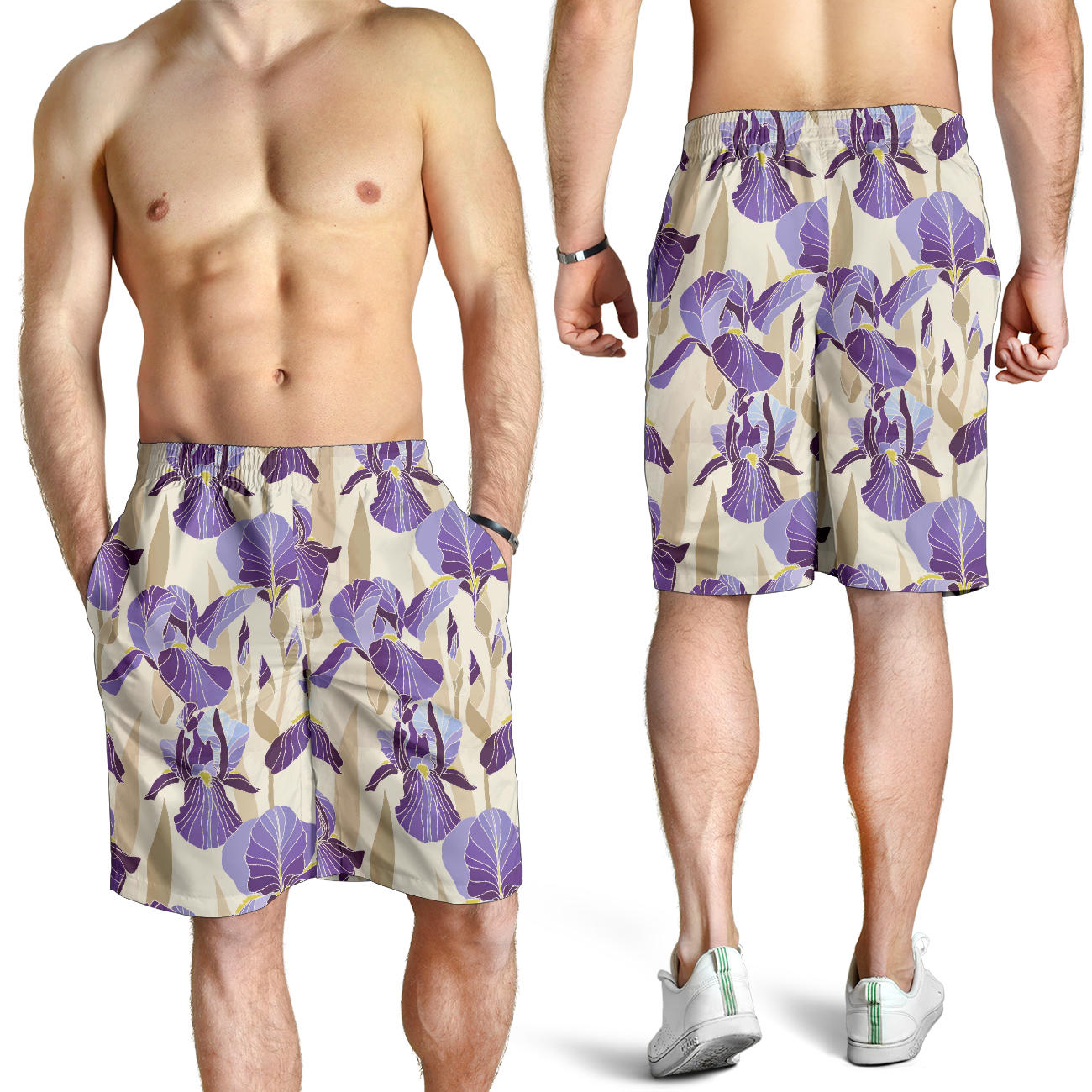 Iris Pattern Print Design IR02 Mens Shorts