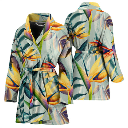 Tropical Flower Pattern Print Design TF022 Women Bathrobe