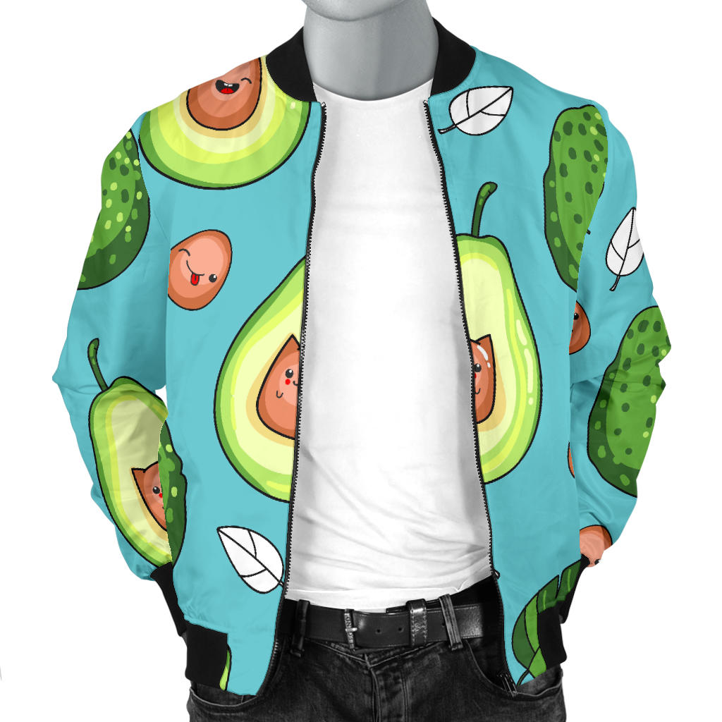 Avocado Pattern Print Design AC05 Men Bomber Jacket