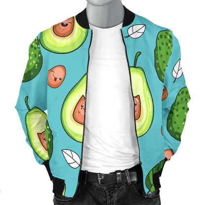 Avocado Pattern Print Design AC05 Men Bomber Jacket