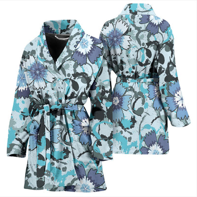 Carnations Pattern Print Design CN04 Women Bathrobe