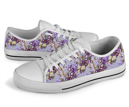 Iris Pattern Print Design IR07 White Bottom Low Top Shoes
