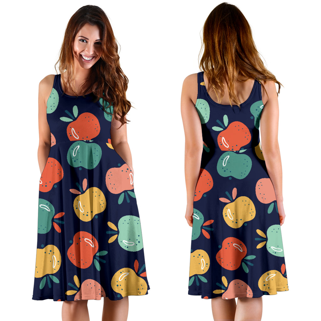 Apple Pattern Print Design AP09 Midi Dress