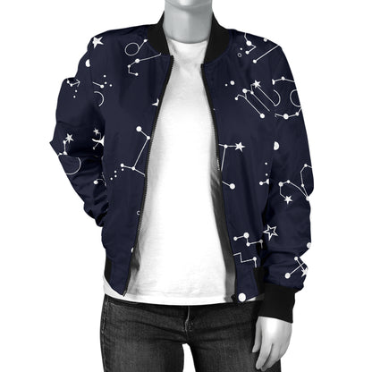 Constellation Pattern Print Design 05 Women's Bomber Jacket