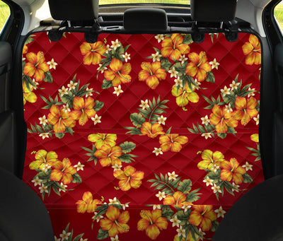 Orange Hibiscus Pattern Print Design HB026 Rear Dog  Seat Cover