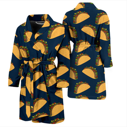 Taco Pattern Print Design TC04 Men Bathrobe