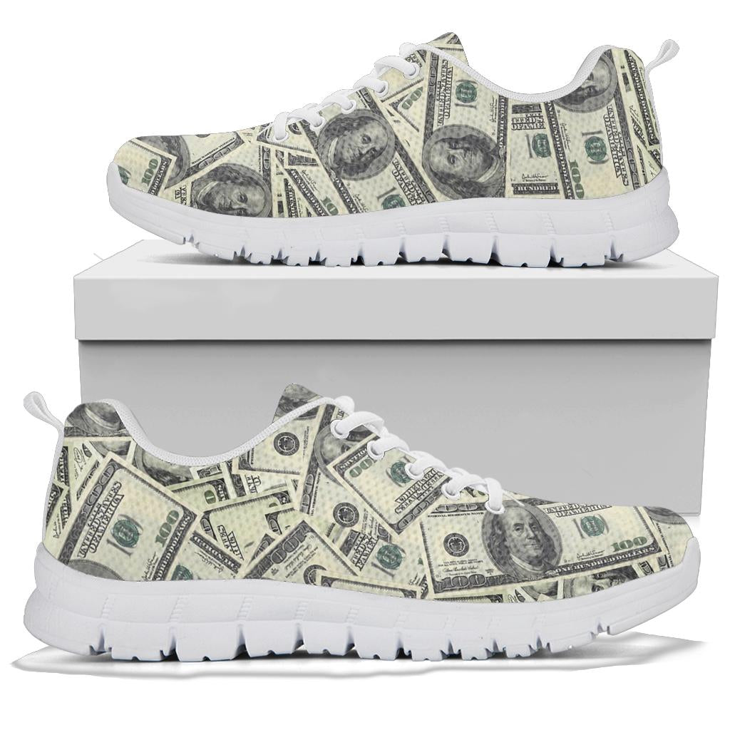 Dollar Pattern Print Design DO02 Sneakers White Bottom Shoes