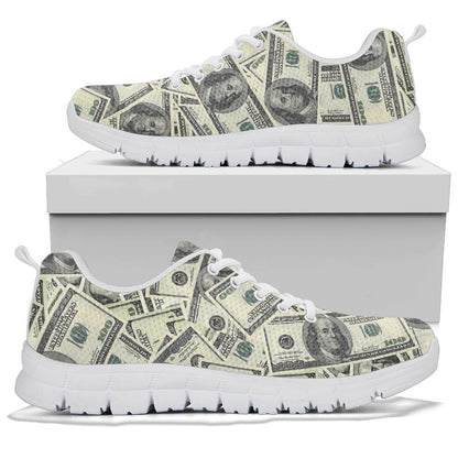 Dollar Pattern Print Design DO02 Sneakers White Bottom Shoes