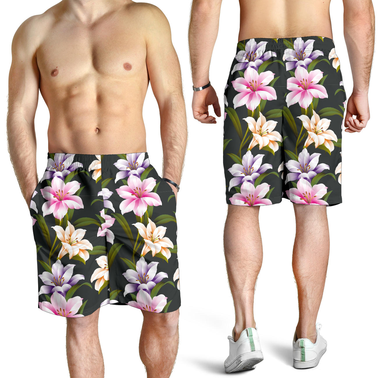 Lily Pattern Print Design LY01 Mens Shorts