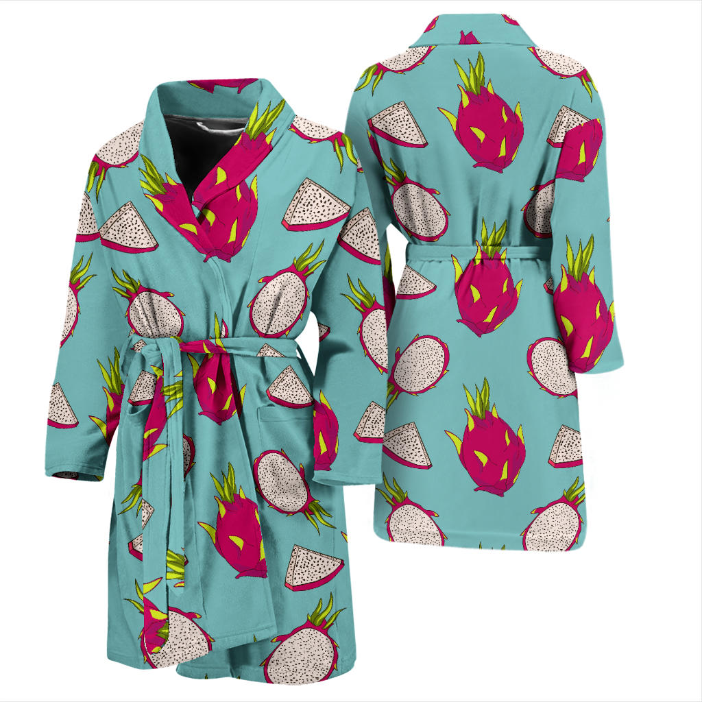 Dragonfruit Pattern Print Design DF01 Men Bathrobe
