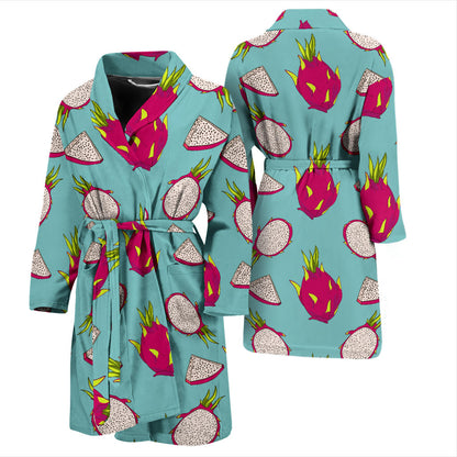 Dragonfruit Pattern Print Design DF01 Men Bathrobe