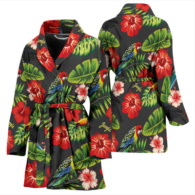 Tropical Flower Pattern Print Design TF04 Women Bathrobe