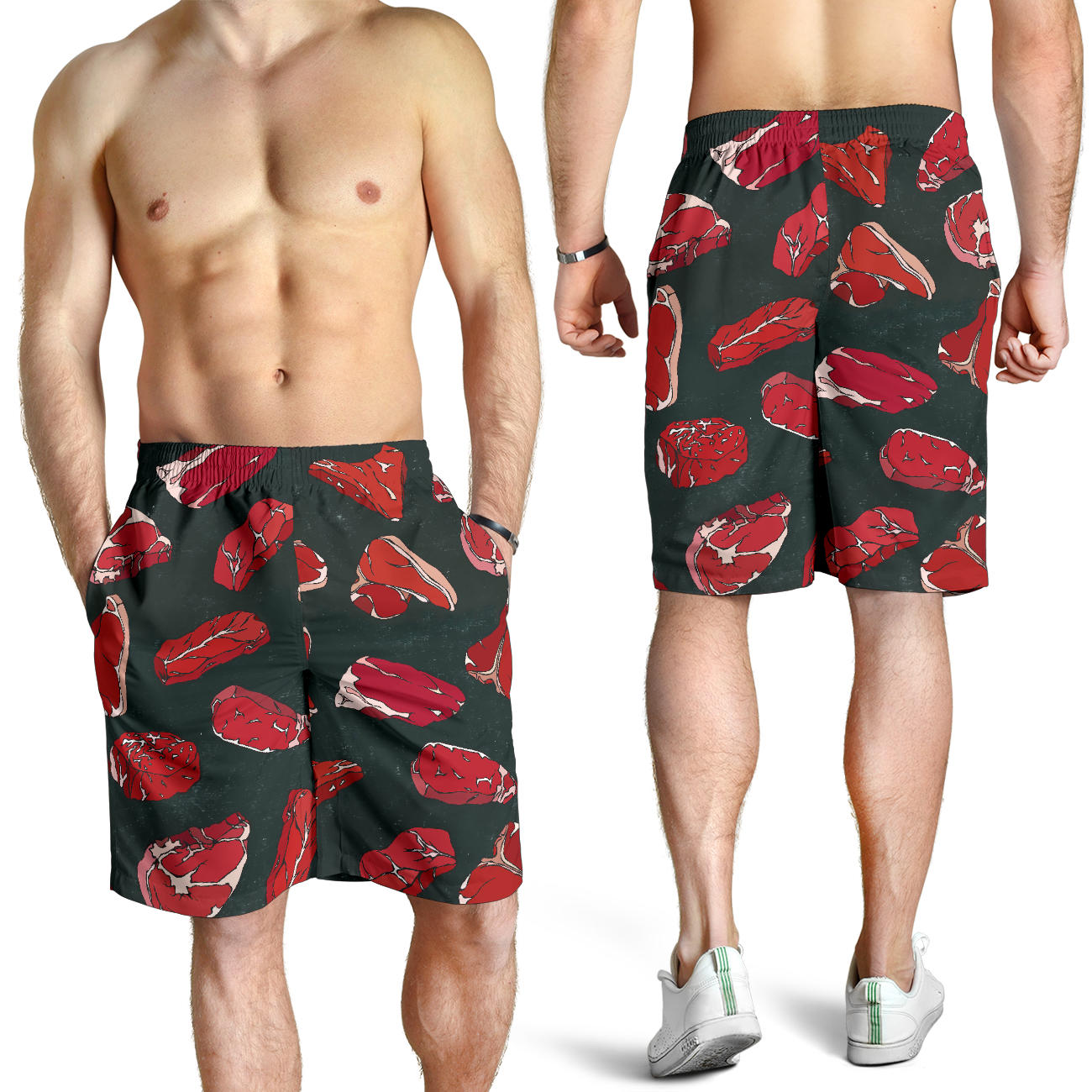 Meat Pattern Print Design 01 Mens Shorts