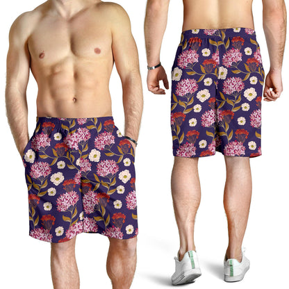 Hydrangea Pattern Print Design HD010 Mens Shorts