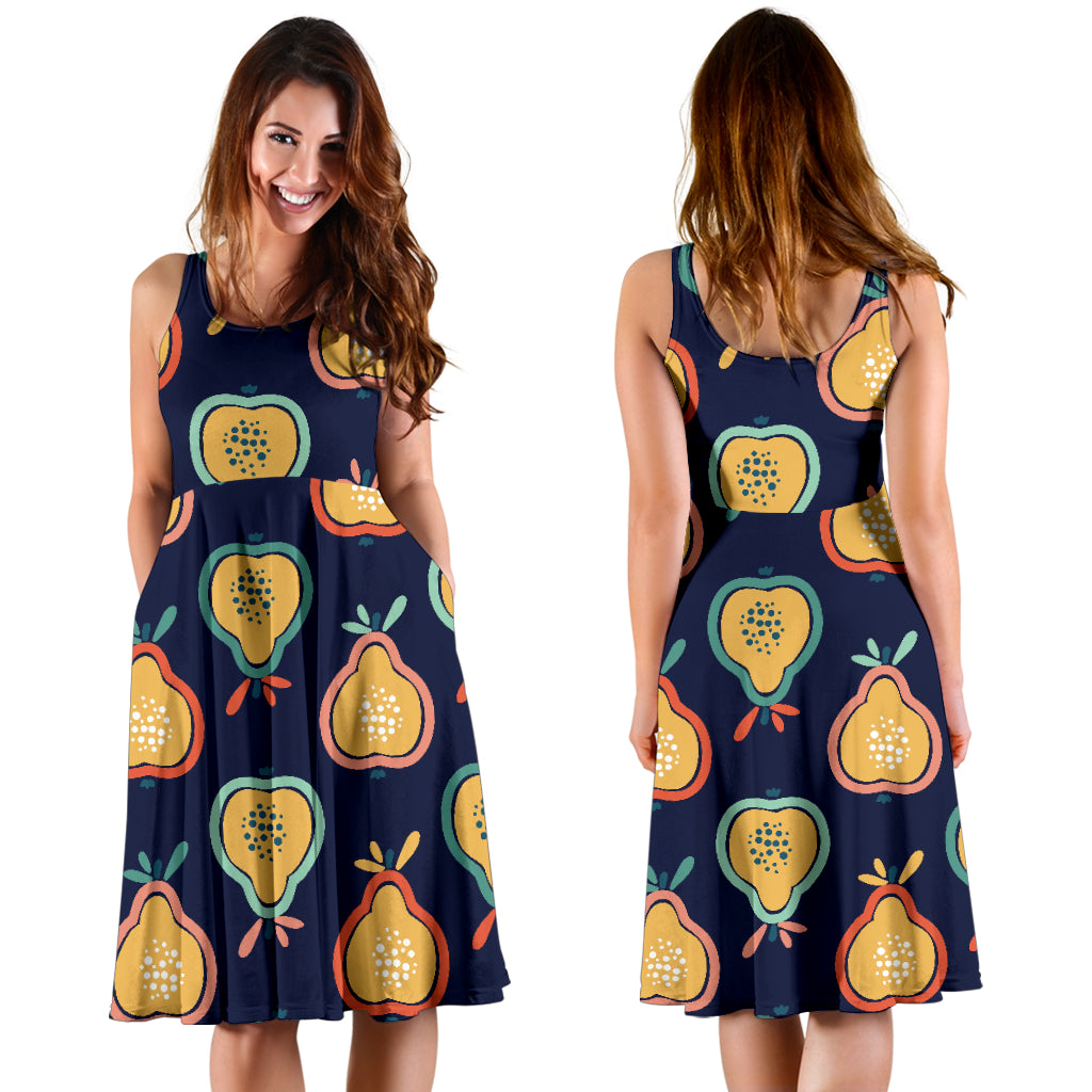Pear Pattern Print Design PE03 Midi Dress
