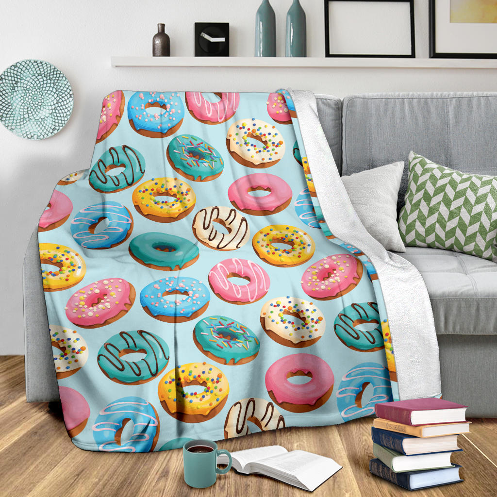 Donut Pattern Print Design DN05 Fleece Blanket